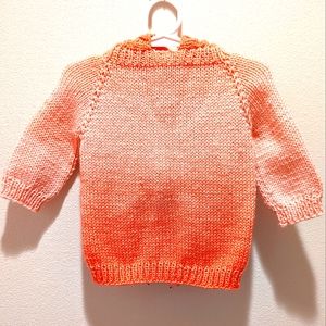 Pink "Ombre" Infant Knit Hooded Sweater Size 12-18 months